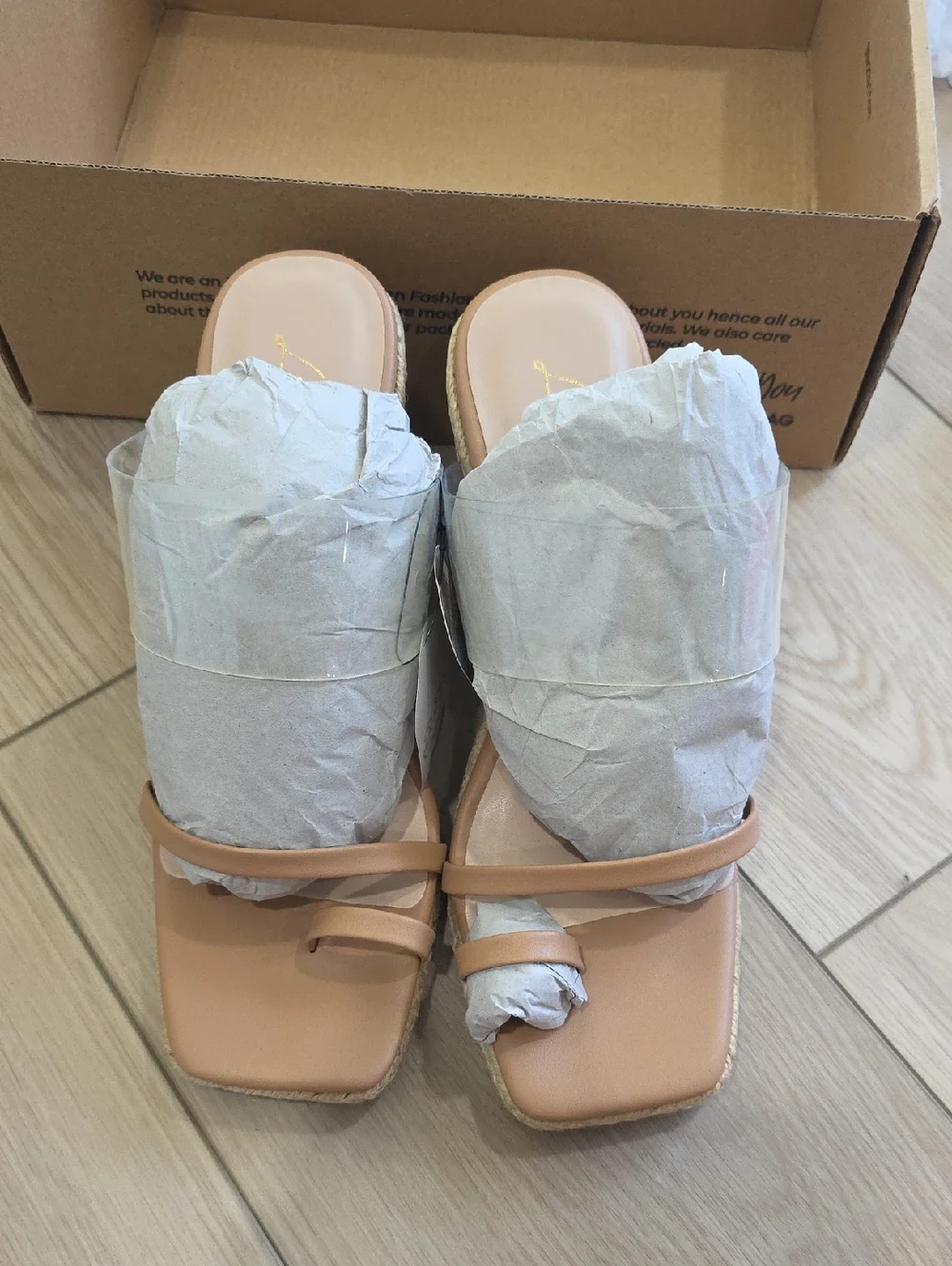 London Rag Clear Strap Espadrille Tan Wedge Sandal